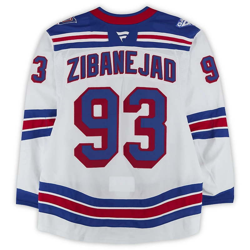 Mika Zibanejad New York Rangers Game-Used #93 White Set 3 Jersey from the 2025-26 NHL Season