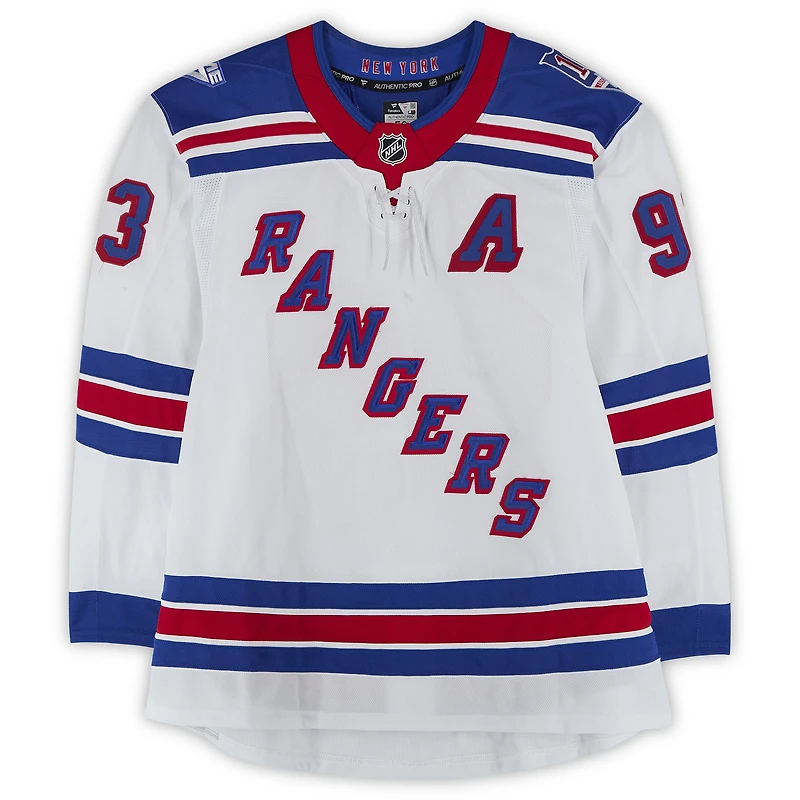 Mika Zibanejad New York Rangers Game-Used #93 White Set 3 Jersey from the 2025-26 NHL Season