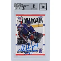 Mike Richter New York Rangers Autographed 1990-91 Score #74 Beckett Fanatics Witnessed Authenticated 9/10 Rookie Card with "LAST TO WEAR #35" Inscription