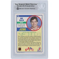 Carte de recrue authentifiée signée par Mike Richter des Rangers de New York Score #74 de Beckett Fanatics de 1990-91 avec l'inscription "LAST TO WEAR #35"