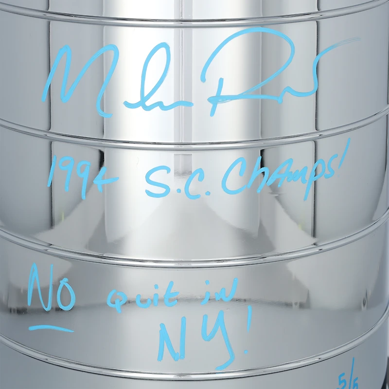 Mike Richter New York Rangers Autographed 2' Replica Stanley Cup with "1994 S.C. Champs!" & "No Quit in NY!" Inscriptions - Limited Edition #5/5