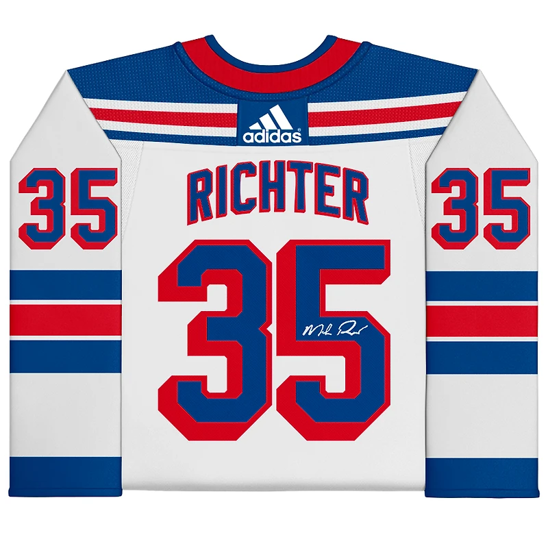 Maillot adidas blanc dédicacé par Mike Richter des Rangers de New York