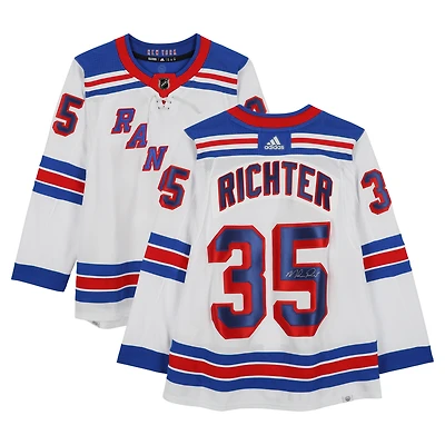 Maillot adidas blanc dédicacé par Mike Richter des Rangers de New York