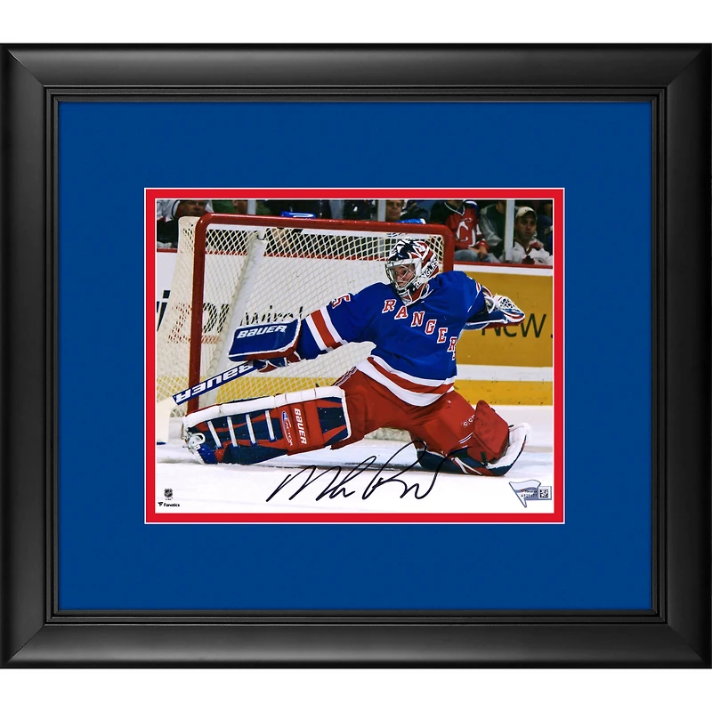 Mike Richter New York Rangers Framed Autographed 8" x 10" Making Save Photograph