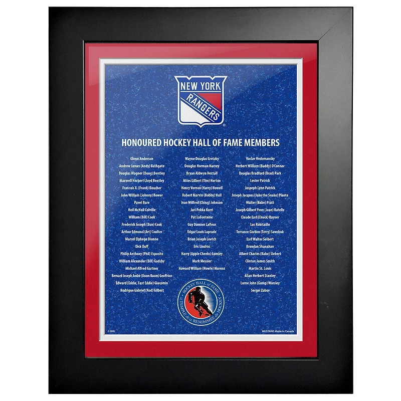 Image encadrée Rangers de New York - 12'' x 16'' Hockey Hall of Fame Honored Members
