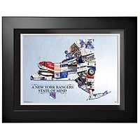 Rangers de New York - Oeuvre encadrée État d'esprit 12'' x 16''