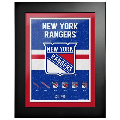 Rangers de New York - Oeuvre d'art encadrée 12'' x 16'' Team Tradition