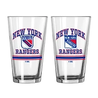 Rangers de New York 16oz. Verre à pinte, paquet de deux