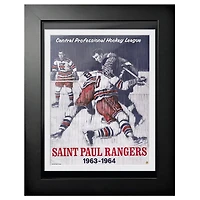 New York Rangers 1963 Saint Paul Rangers - Couverture de programme encadrée 12'' x 16''