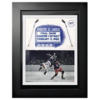 New York Rangers 1968 Madison Square Garden Final Game - Couverture de programme encadrée de 12 `` x 16 ''