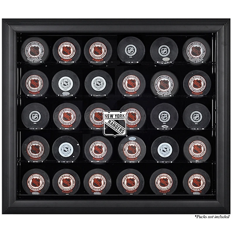 New York Rangers 30-Puck Black Display Case