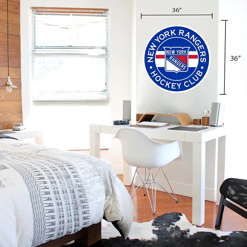 New York Rangers - 36'' x 36'' Team Repositional Stripe Design Vinyl Wall Decal