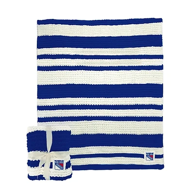 Couverture en tricot torsadé 50" x 60" des Rangers de New York