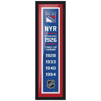 Rangers de New York - Enseigne Empire Encadrée 6'' x 22''