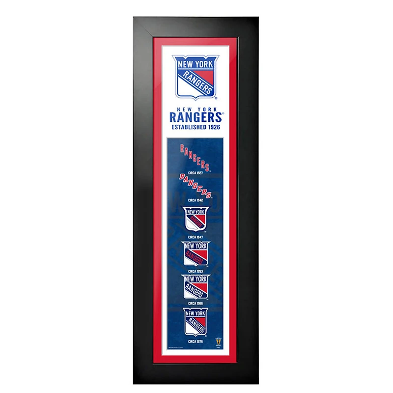 Rangers de New York - Cadre 6'' x 22'' Logos to History