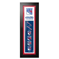 New York Rangers - Tableau encadré « Logos et Histoire » (15 x 56 cm)