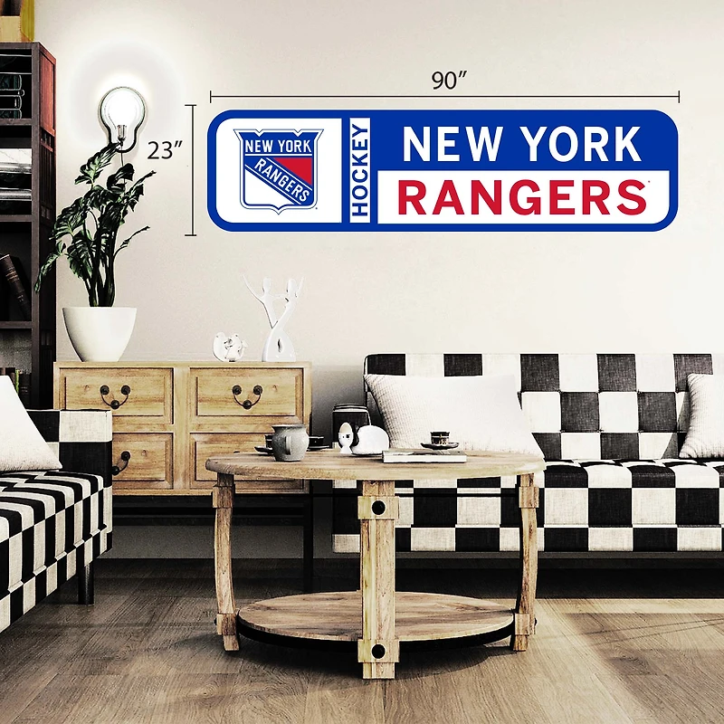 Rangers de New York - 90'' x 23'' Sticker mural repositionnable avec logo d'équipe