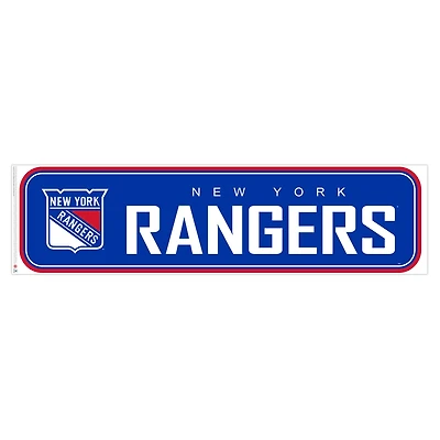 Rangers de New York - Décalcomanie murale longue conception repositionnable de l'équipe 90'' x 23''