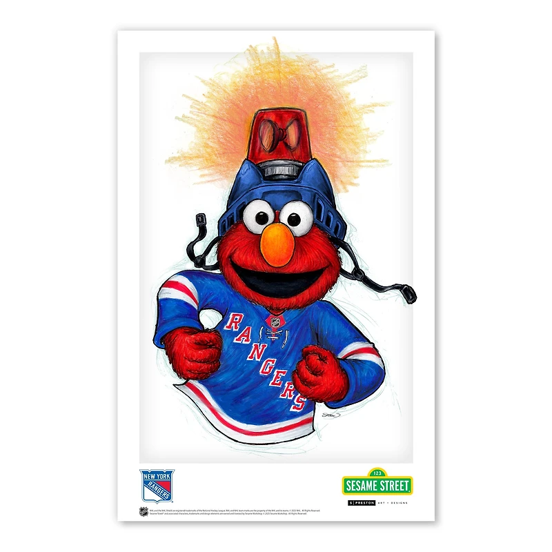 New York Rangers Elmo 11" x 17" Sesame Street Poster Print