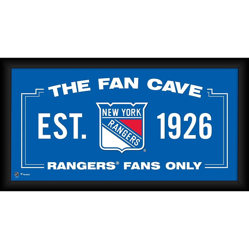 Collage encadré des Rangers de New York (25 x 50 cm) pour la salle des fans