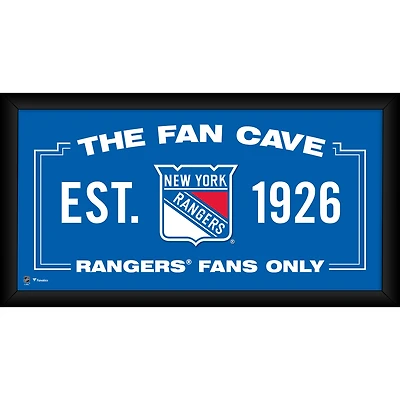 Collage encadré des Rangers de New York (25 x 50 cm) pour la salle des fans