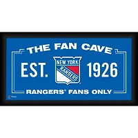 Collage encadré des Rangers de New York (25 x 50 cm) pour la salle des fans