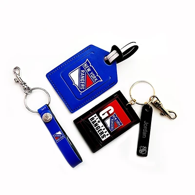 New York Rangers - Coffret cadeau trois pièces en cuir avec étiquette personnalisée