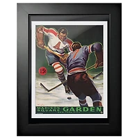 New York Rangers Madison Square Garden - Couverture de programme encadrée 12'' x 16''