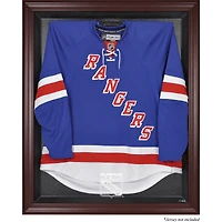 Vitrine de présentation encadrée en acajou pour maillots des Rangers de New York