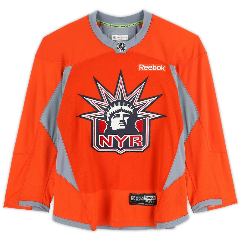 New York Rangers Practice-Used Orange Liberty Jersey