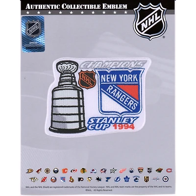 Écusson de maillot non signé des champions de la Coupe Stanley 1994 des Rangers de New York avec l'emblème national