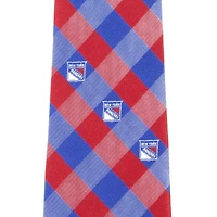 Cravate à carreaux tissée en polyester des Rangers de New York