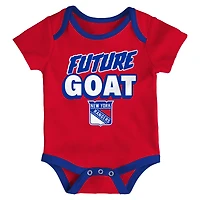 Newborn  New York Rangers Loyal Buddies Three-Pack Bodysuit Set