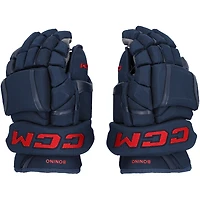 Gants CCM bleu marine utilisés par Nick Bonino des Rangers de New York pour la saison 2023-24 de la LNH