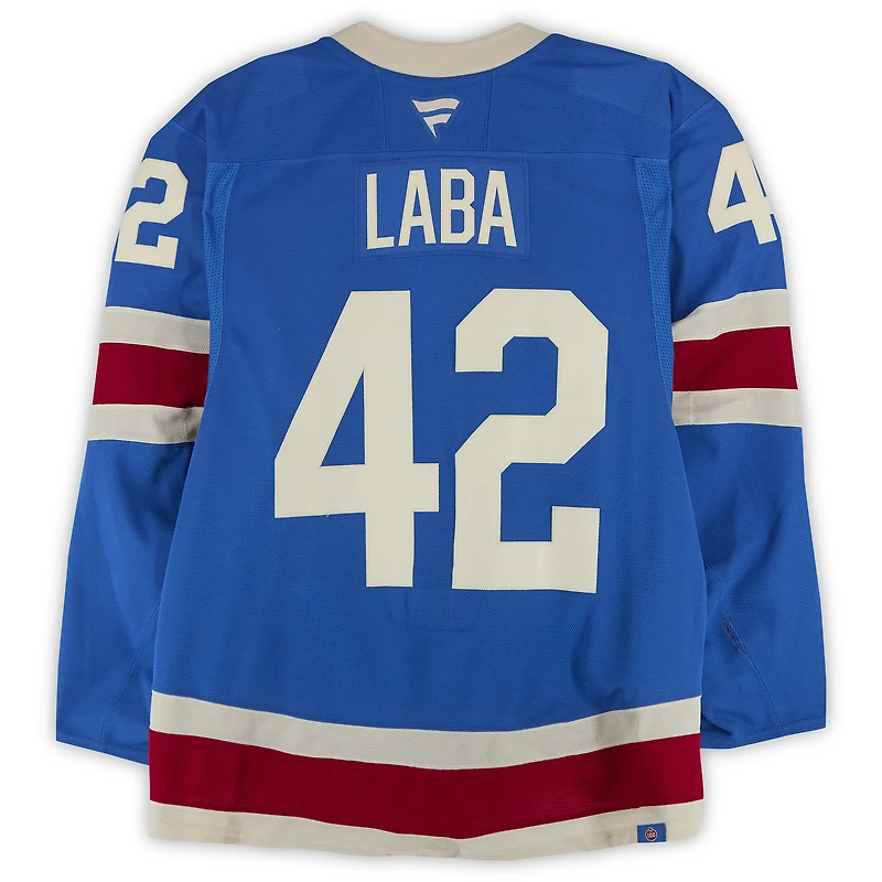 Noah Laba New York Rangers Game-Used #42 Blue Alternate Jersey vs. Buffalo Sabres on April 8, 2026