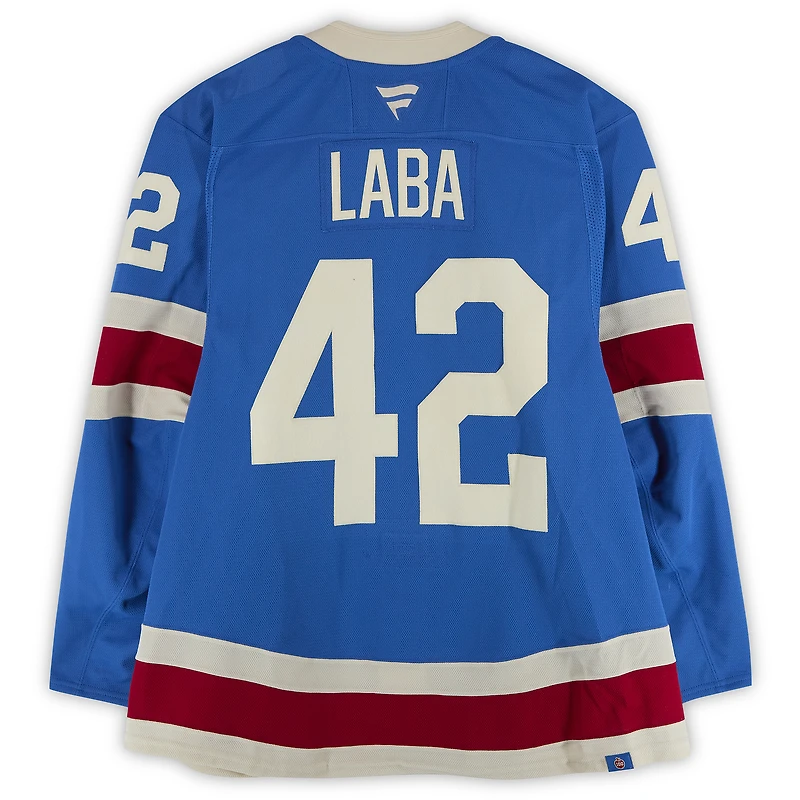 Noah Laba New York Rangers Game-Used #42 Blue Centennial Jersey vs. Boston Bruins on January 26, 2026