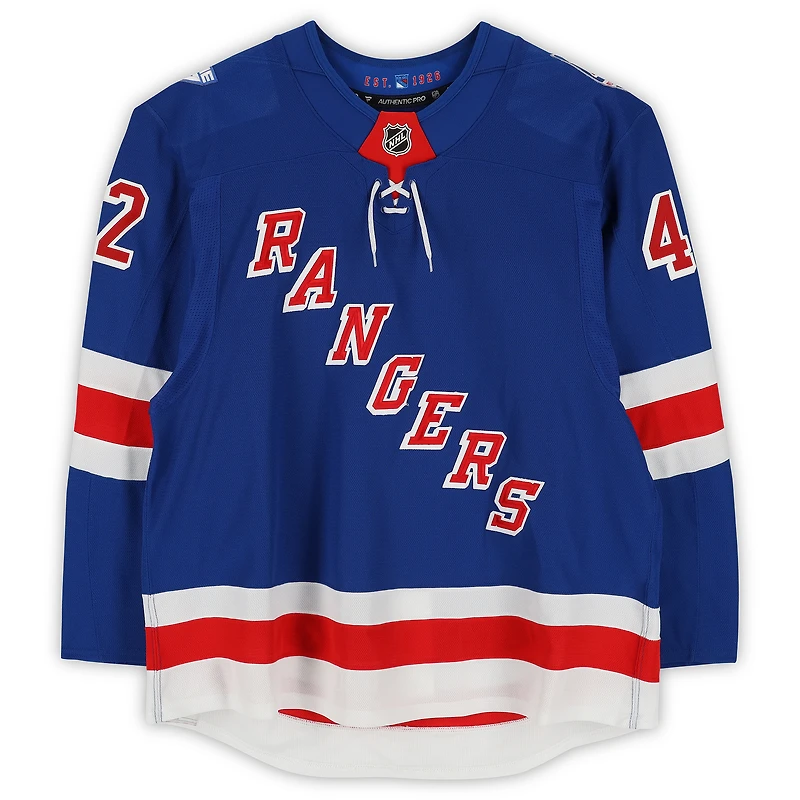 Noah Laba New York Rangers Game-Used #42 Blue Set 3 Jersey from the 2025-26 NHL Season