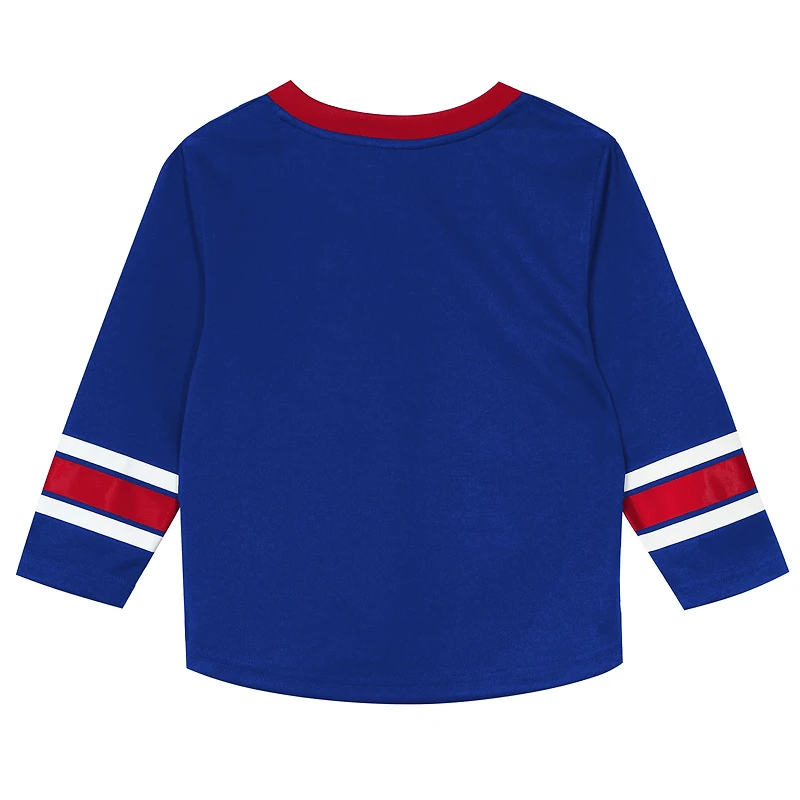 Ensemble t-shirt à manches longues et pantalon bleu/rouge New York Rangers Denting the Net pour enfants d'âge préscolaire