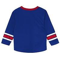 Ensemble t-shirt à manches longues et pantalon bleu/rouge New York Rangers Denting the Net pour enfants d'âge préscolaire