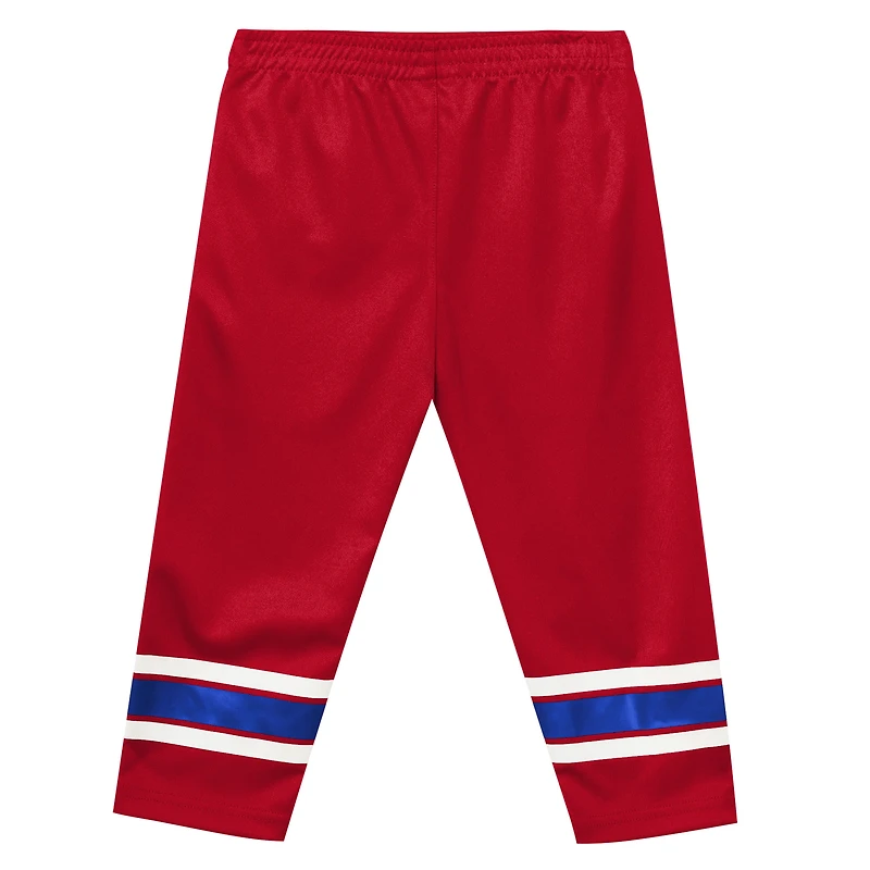 Ensemble t-shirt à manches longues et pantalon bleu/rouge New York Rangers Denting the Net pour enfants d'âge préscolaire