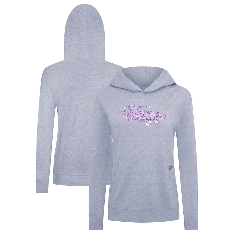 Relay Pullover Hoodie Levelwear  Heather Gray New York Rangers