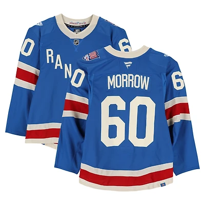 Scott Morrow New York Rangers Practice-Used #60 Blue Centennial Jersey vs. Carolina Hurricanes on February 5, 2026