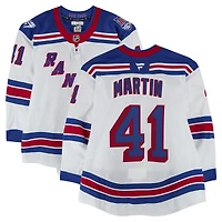 Maillot blanc n° 41 porté par Spencer Martin des Rangers de New York lors de la saison 2025-2026 de la LNH (série 3).