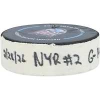 Taylor Raddysh New York Rangers Game-Used Goal Puck from February 28, 2026 vs. Pittsburgh Penguins