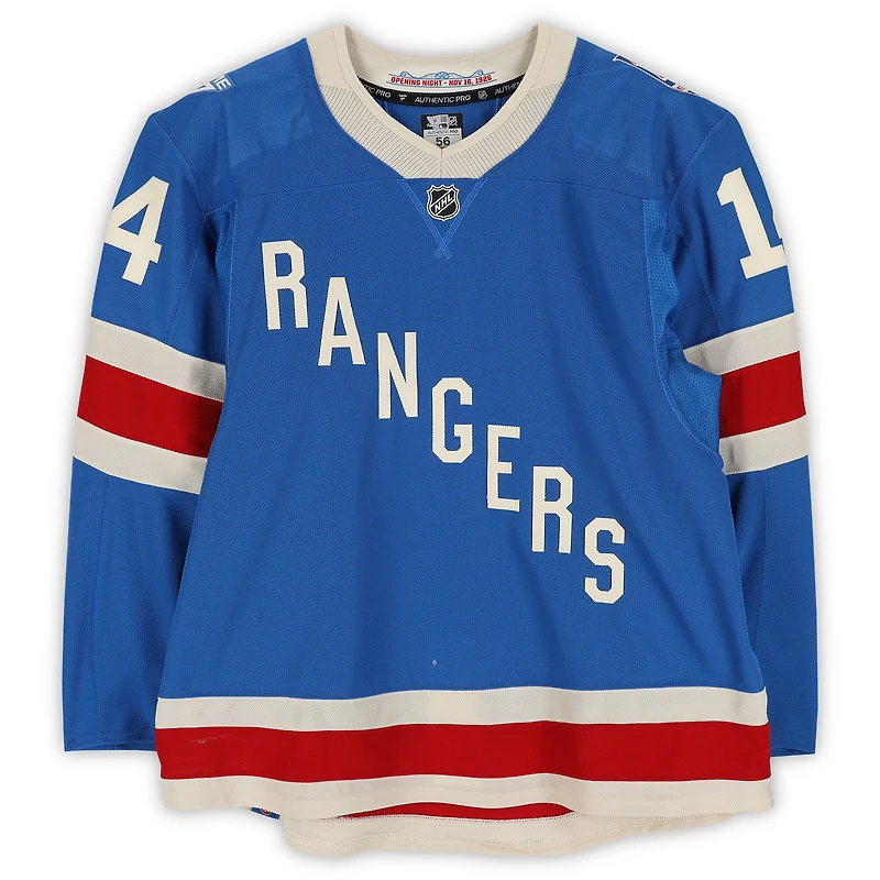 Taylor Raddysh New York Rangers Game-Used #14 Blue Centennial Jersey vs. Toronto Maple Leafs on March 5, 2026