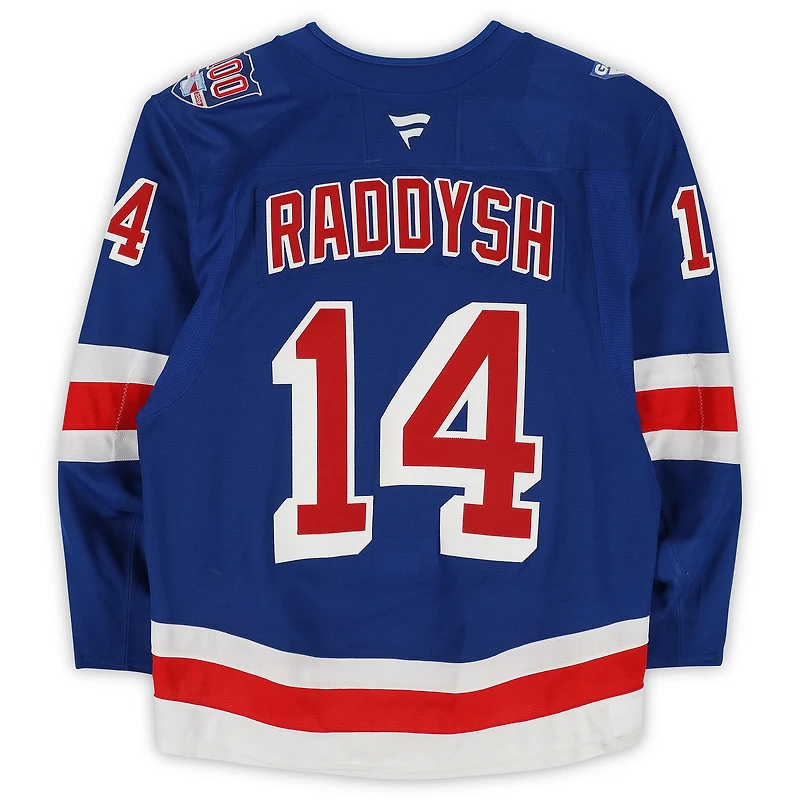 Taylor Raddysh New York Rangers Game-Used #14 Blue Set 2 Jersey from the 2025-26 NHL Season