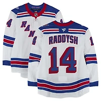 Maillot blanc n° 14 porté par Taylor Raddysh des Rangers de New York lors de la saison 2025-2026 de la LNH (série 3).