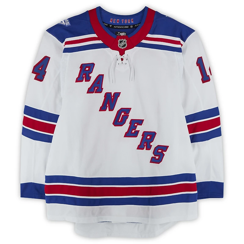 Taylor Raddysh New York Rangers Game-Used #14 White Set 3 Jersey from the 2025-26 NHL Season