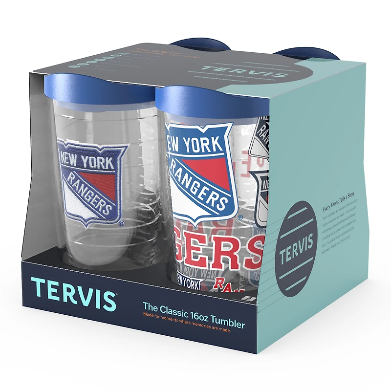 Pack de quatre Rangers de New York Tervis 16oz. Ensemble de gobelets classiques