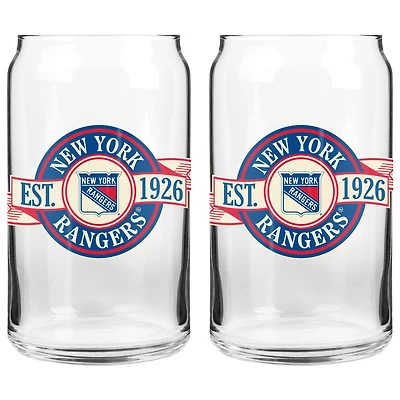 Le Sports Vault New York Rangers 16 oz. Ensemble de deux verres à canettes